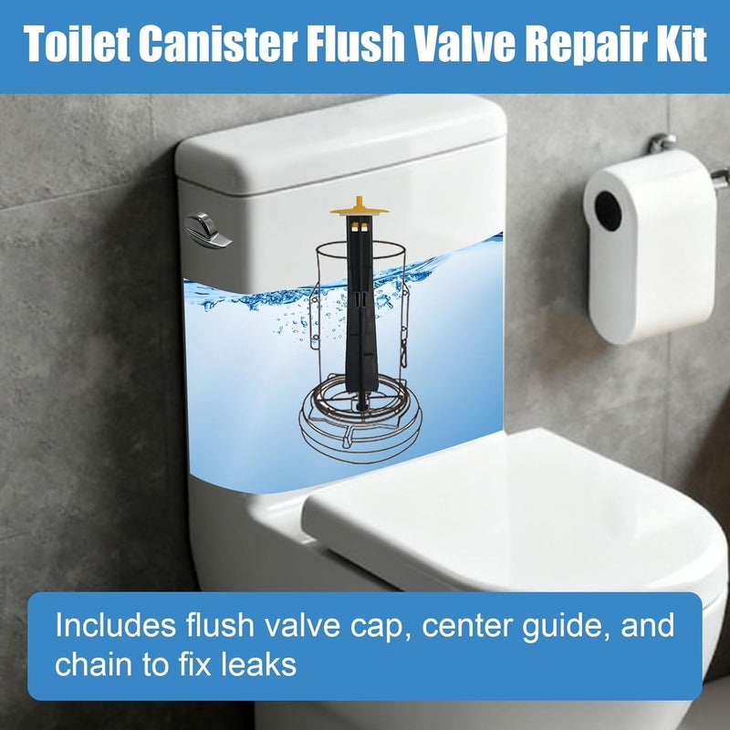 Hebewater Canister Flush Valve Kit, Compatible with Kohler GP1229656, K-1188999, K-1188998, for AquaPiston, Includes Center Guide, Cap & Chain, Toilet Tank Repair (2 pcs) - Image 2